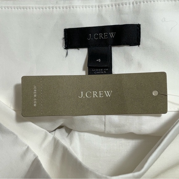 New With Tag J. Crew White Tie Waist Cotton Poplin Shorts Size 4 - Picture 8 of 11